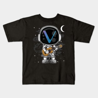 Astronaut Guitar Vechain VET Coin To The Moon Crypto Token Cryptocurrency Blockchain Wallet Birthday Gift For Men Women Kids Kids T-Shirt